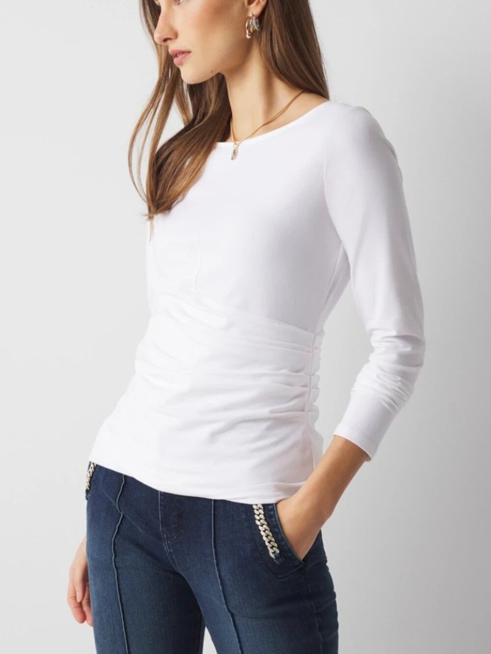 NWT WHBM L/S Wrap Front Top